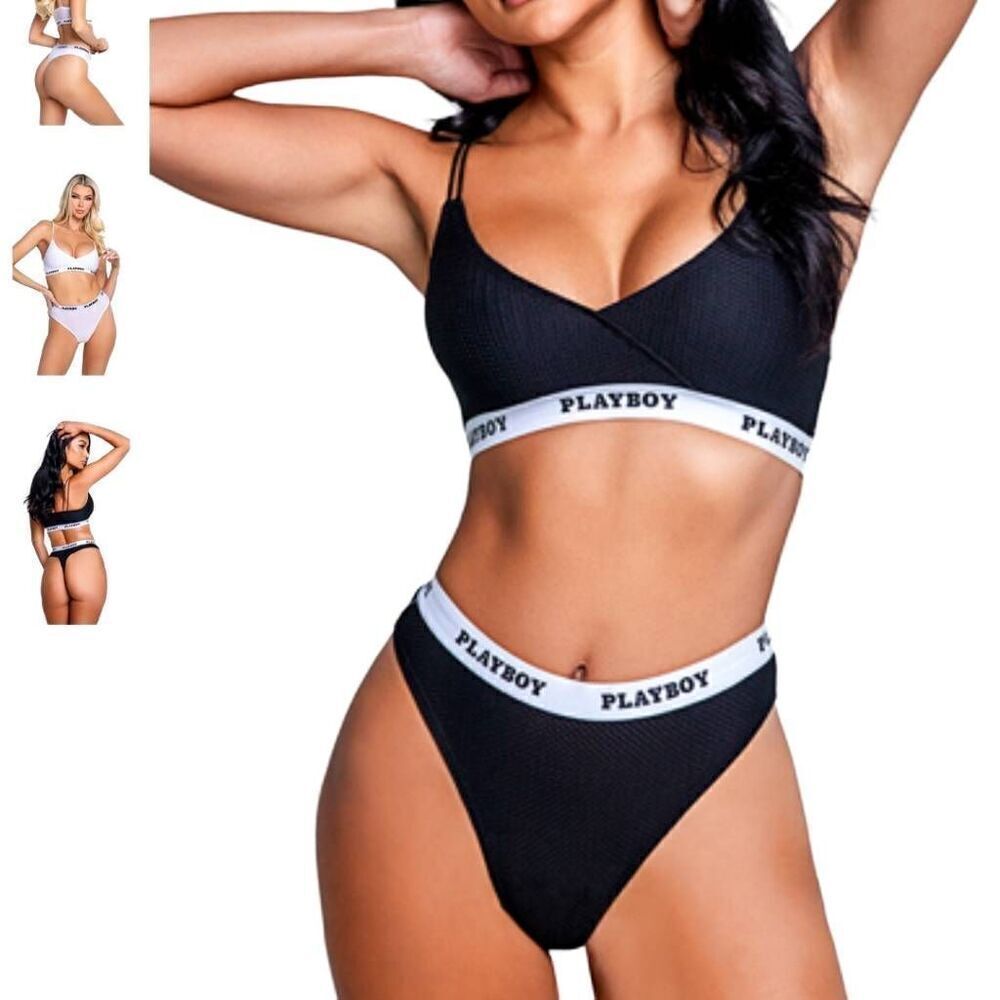 NWT Playboy Mesh Bralette Set